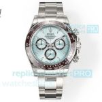 C1 Factory Swiss 4131 Movement Rolex Daytona Replica Ice Blue Dial Stainless Steel 